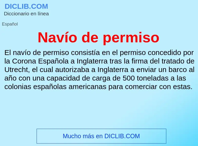 ¿Qué es Navío de permiso? - significado y definición