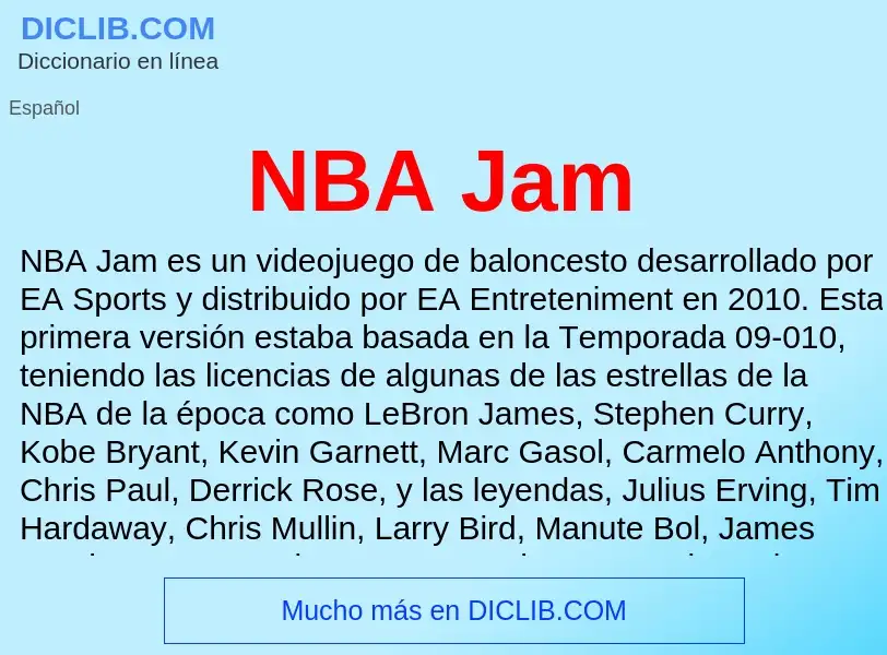 Qu'est-ce que NBA Jam - définition