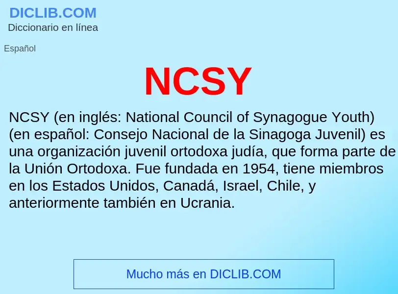 What is NCSY - meaning and definition