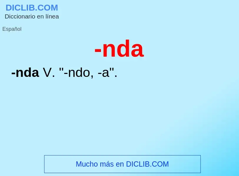 Wat is -nda - definition