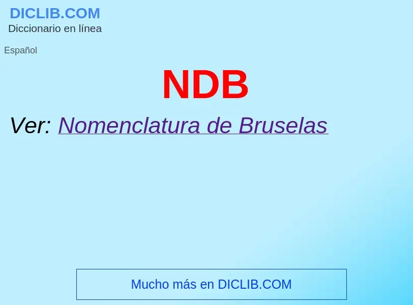 Wat is NDB - definition