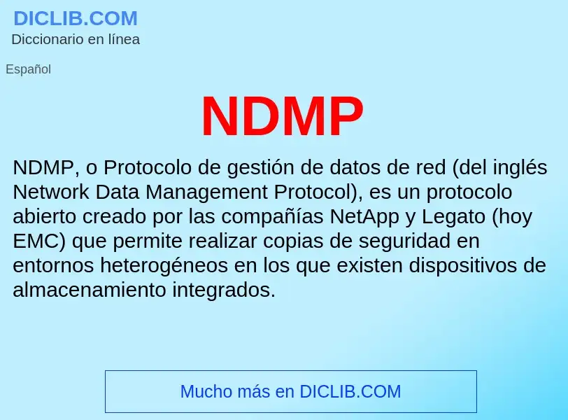 O que é NDMP - definição, significado, conceito