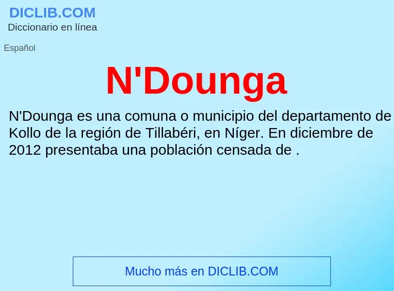 What is N'Dounga - meaning and definition