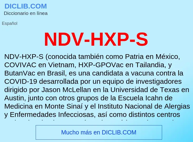 O que é NDV-HXP-S - definição, significado, conceito