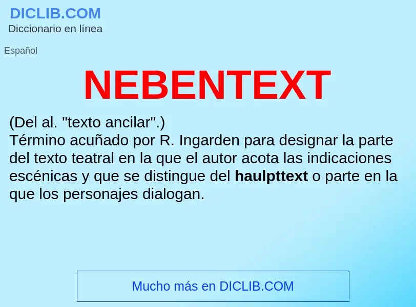 O que é NEBENTEXT - definição, significado, conceito