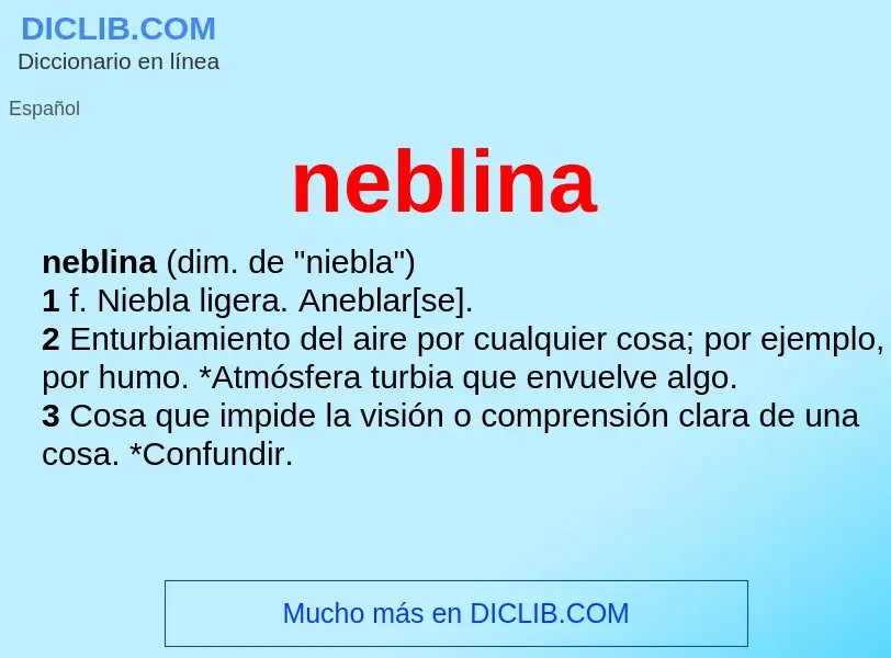 ¿Qué es neblina? - significado y definición