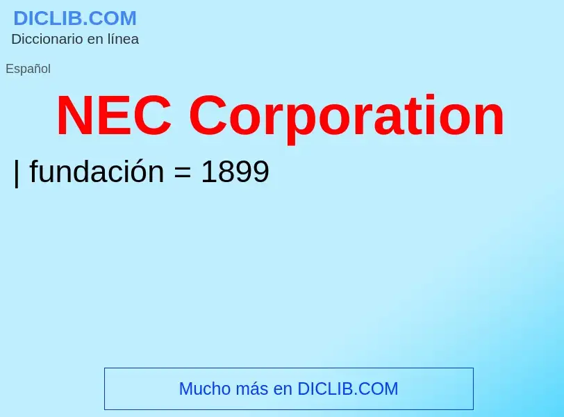 Wat is NEC Corporation - definition