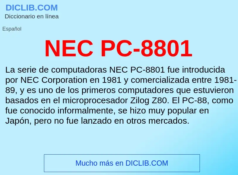 Wat is NEC PC-8801 - definition