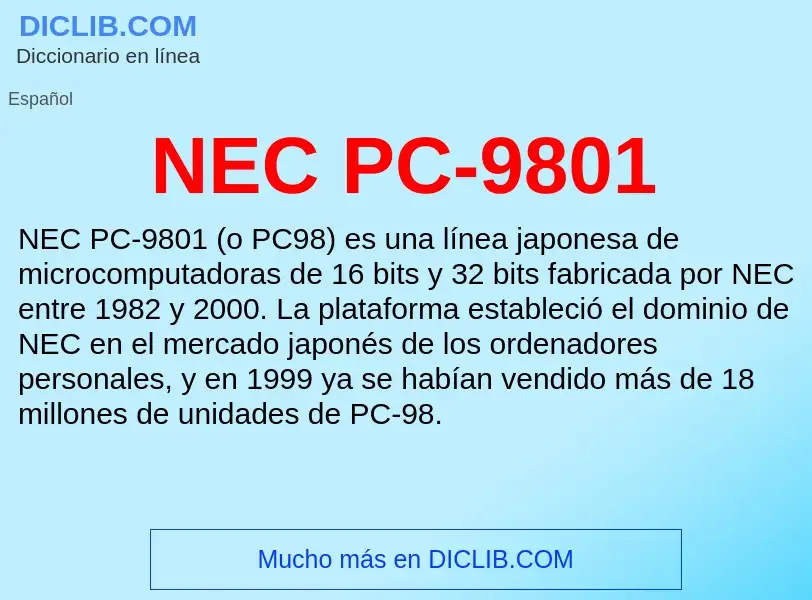 What is NEC PC-9801 - meaning and definition