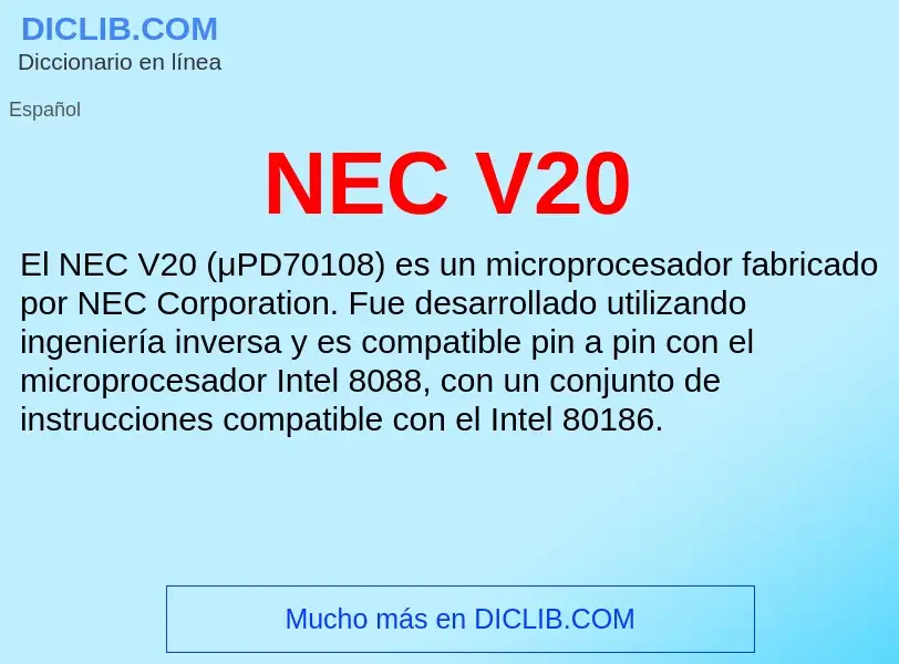 What is NEC V20 - meaning and definition