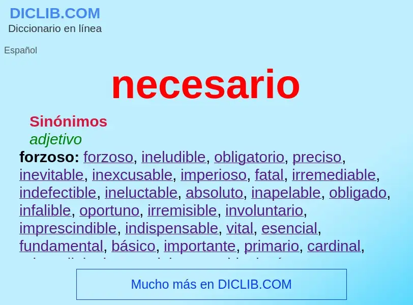 O que é necesario - definição, significado, conceito