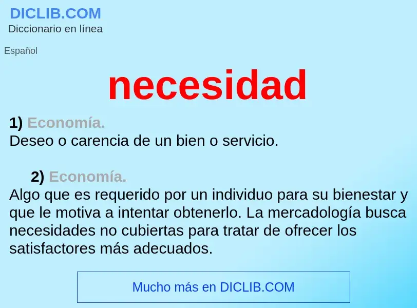 ¿Qué es necesidad? - significado y definición