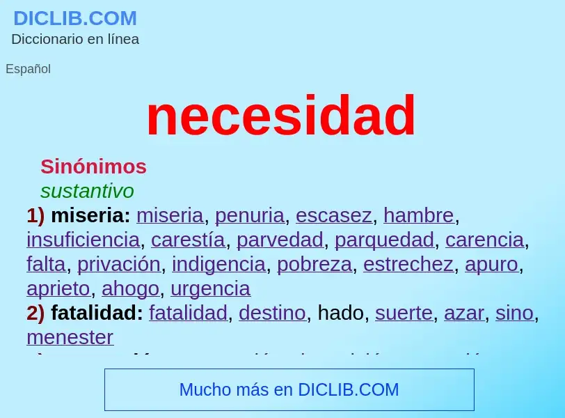 What is necesidad - meaning and definition