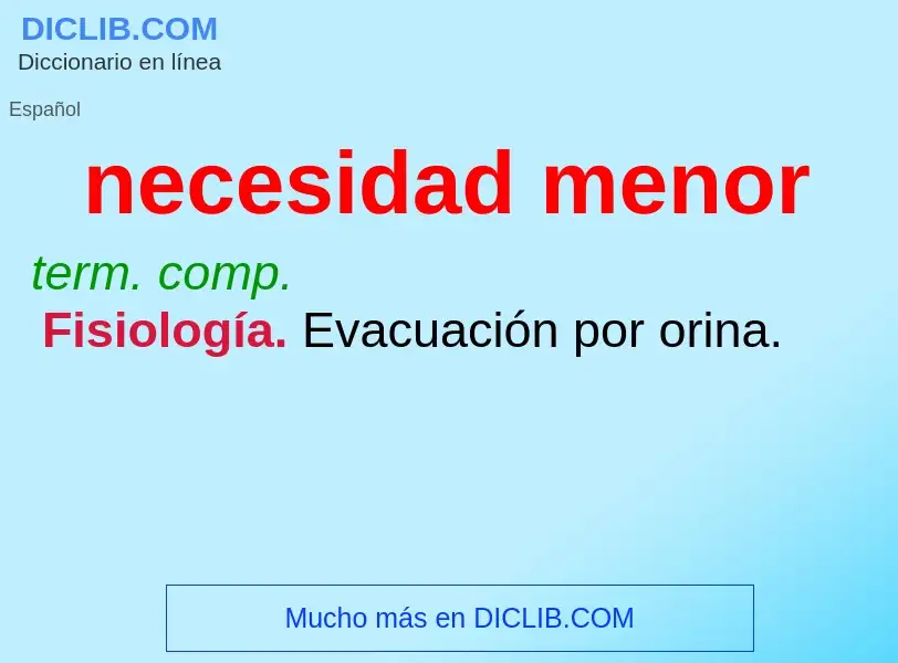 O que é necesidad menor - definição, significado, conceito