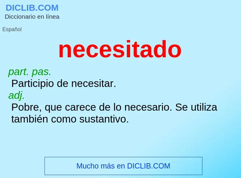 ¿Qué es necesitado? - significado y definición