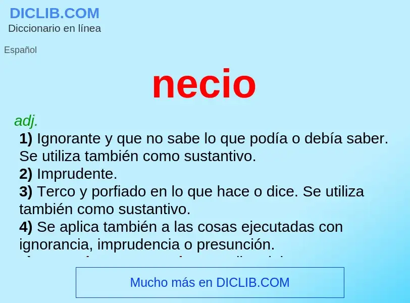 Wat is necio - definition