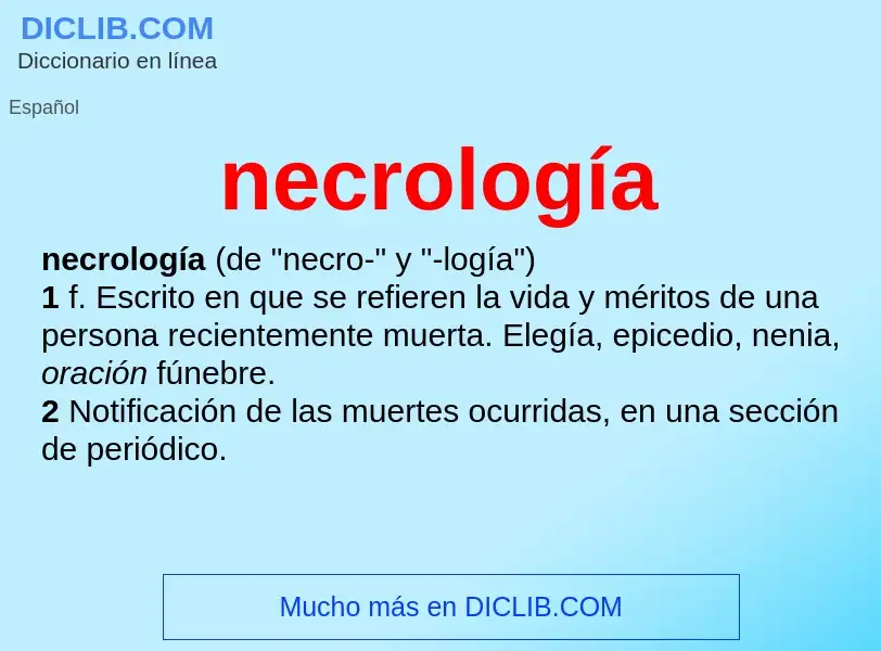 ¿Qué es necrología? - significado y definición