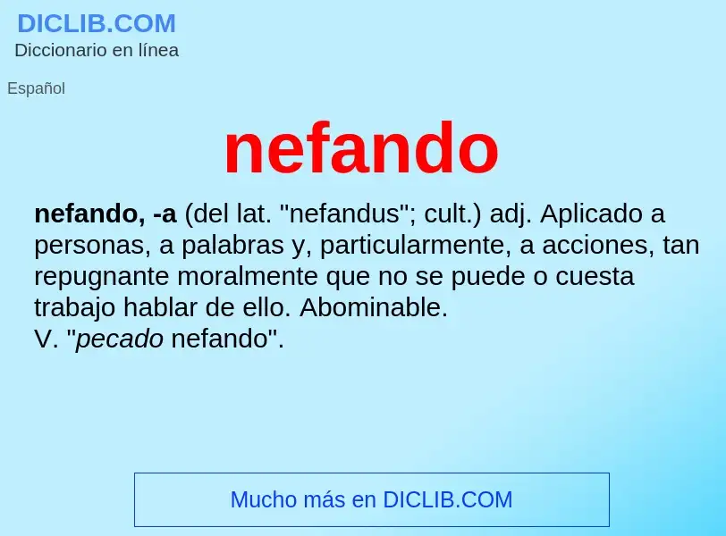 O que é nefando - definição, significado, conceito