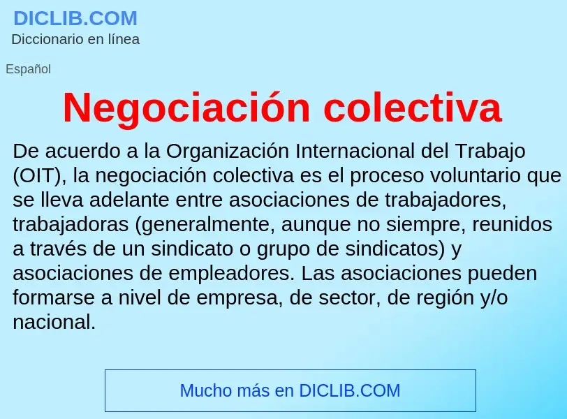 Что такое Negociación colectiva - определение