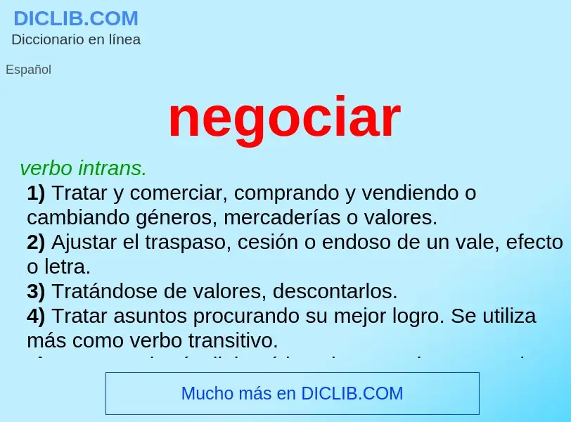 What is negociar - definition