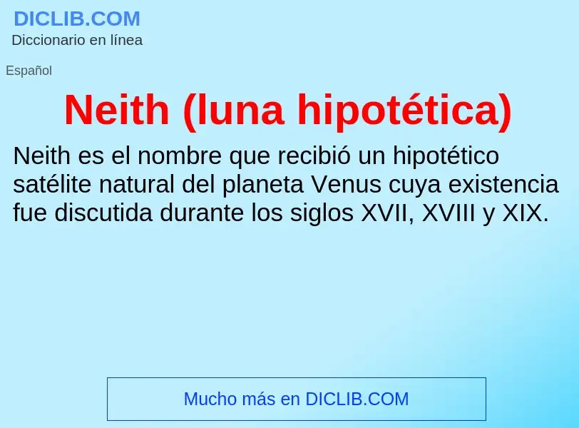 ¿Qué es Neith (luna hipotética)? - significado y definición