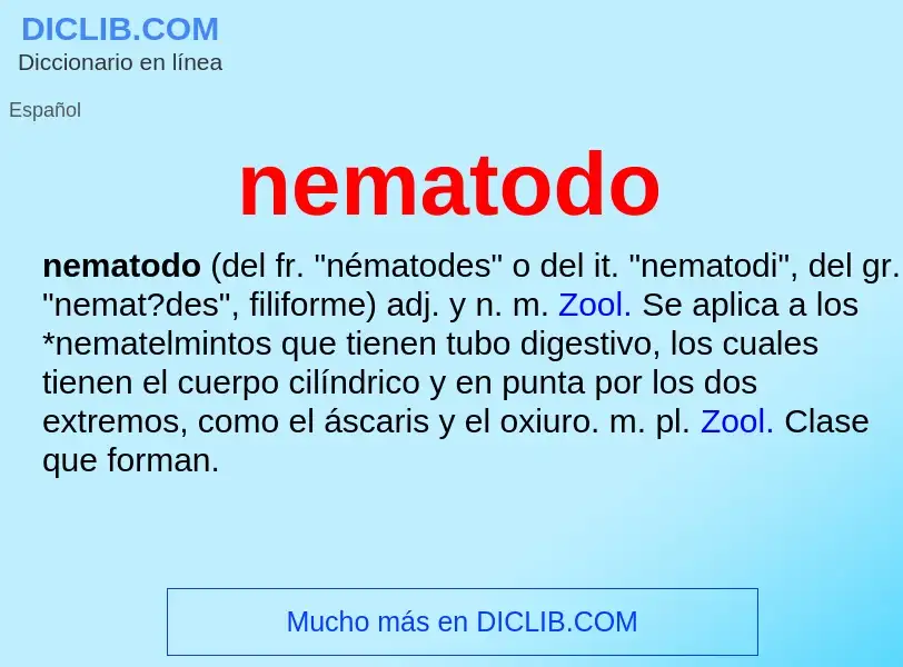 ¿Qué es nematodo? - significado y definición