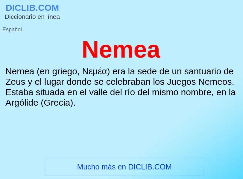 ¿Qué es Nemea? - significado y definición