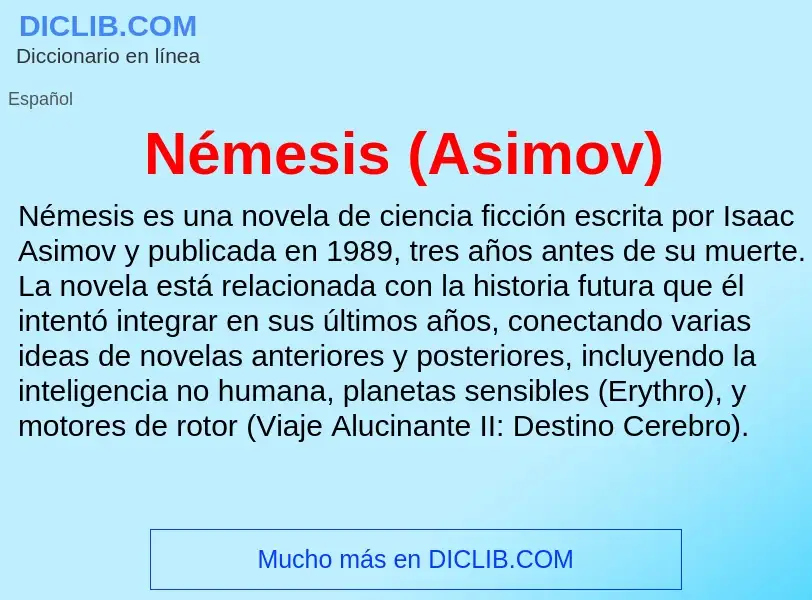 ¿Qué es Némesis (Asimov)? - significado y definición