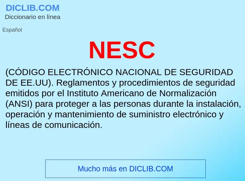 Wat is NESC - definition