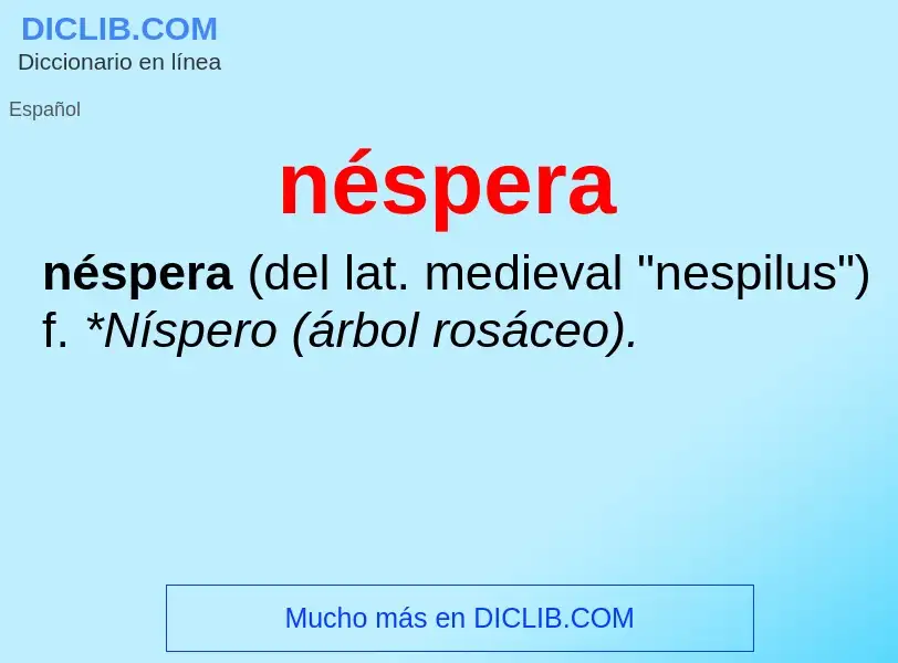 ¿Qué es néspera? - significado y definición