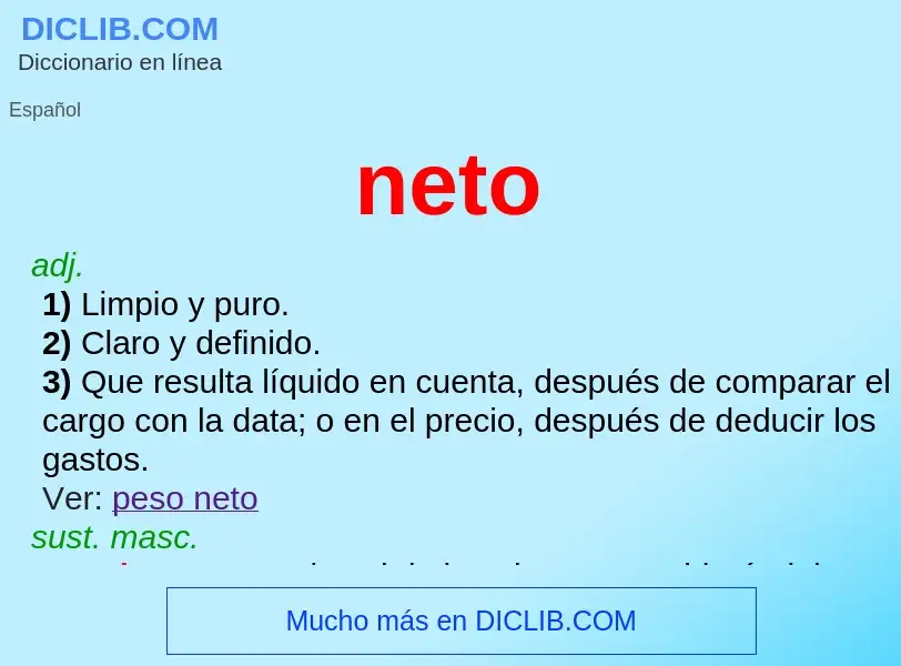 ¿Qué es neto? - significado y definición