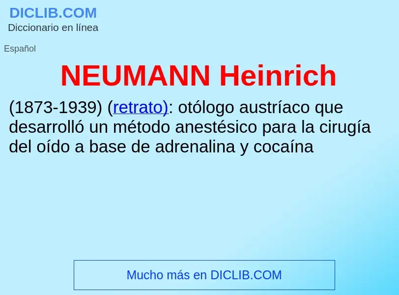 What is NEUMANN Heinrich - meaning and definition