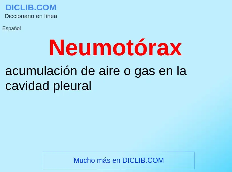 O que é Neumotórax  - definição, significado, conceito
