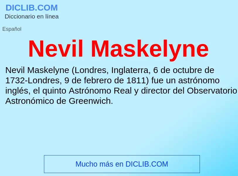 ¿Qué es Nevil Maskelyne? - significado y definición