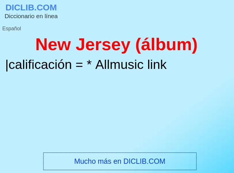 Wat is New Jersey (álbum) - definition