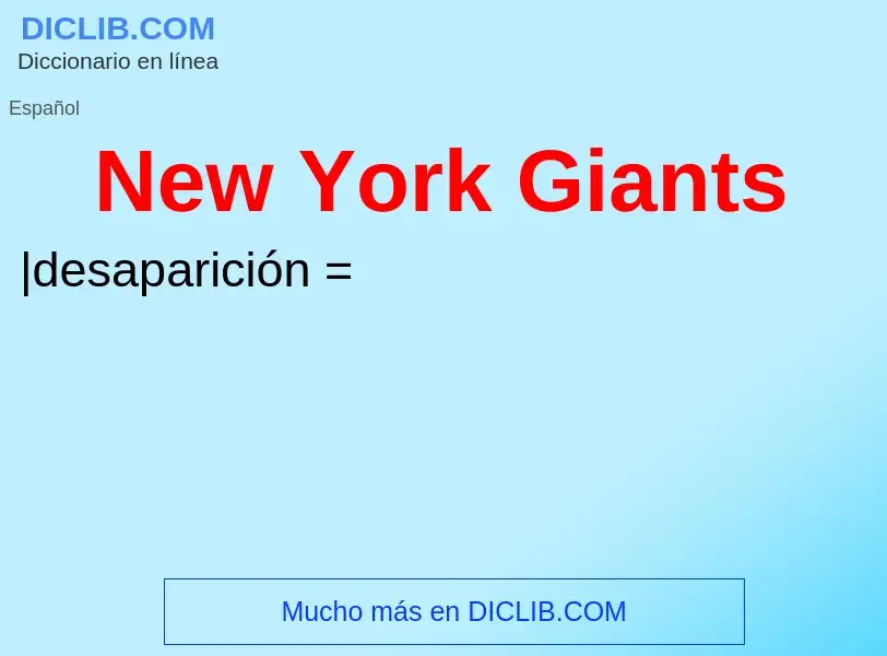 Wat is New York Giants - definition