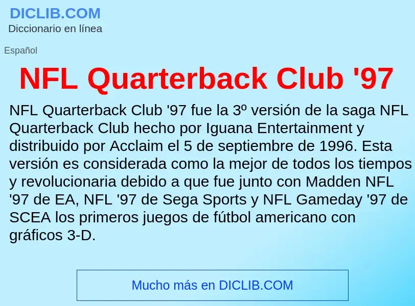 Wat is NFL Quarterback Club '97 - definition