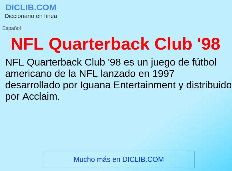 Wat is NFL Quarterback Club '98 - definition