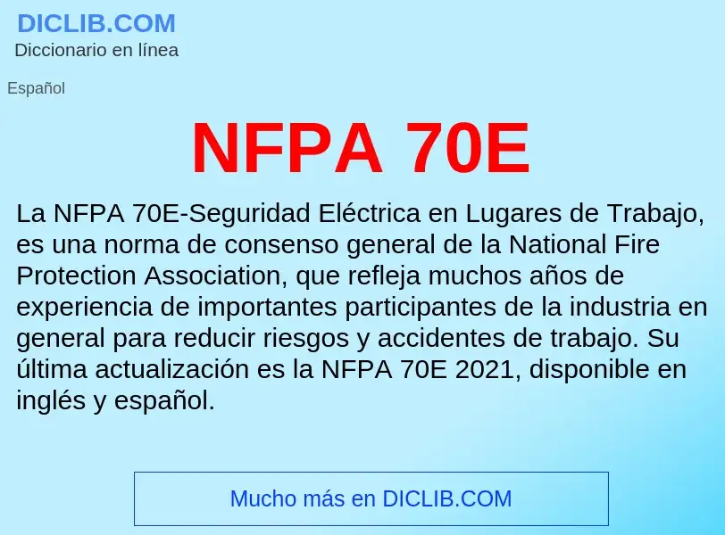 Τι είναι NFPA 70E - ορισμός