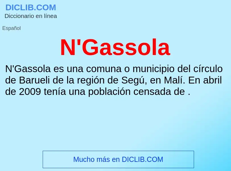 What is N'Gassola - meaning and definition