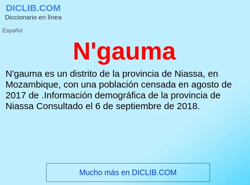 What is N'gauma - meaning and definition