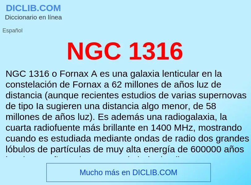 O que é NGC 1316 - definição, significado, conceito