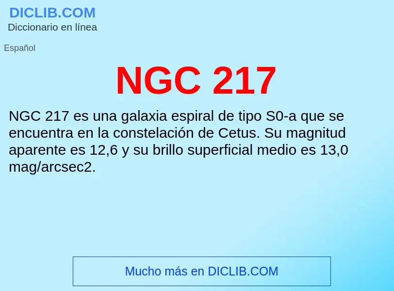 O que é NGC 217 - definição, significado, conceito