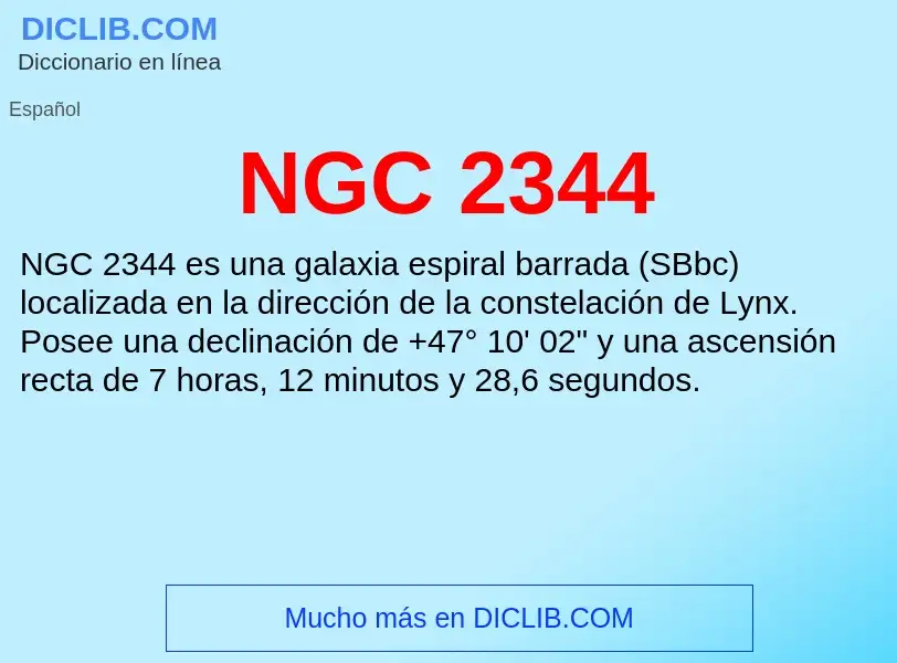 ¿Qué es NGC 2344? - significado y definición