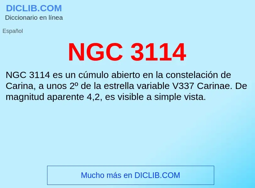 Wat is NGC 3114 - definition