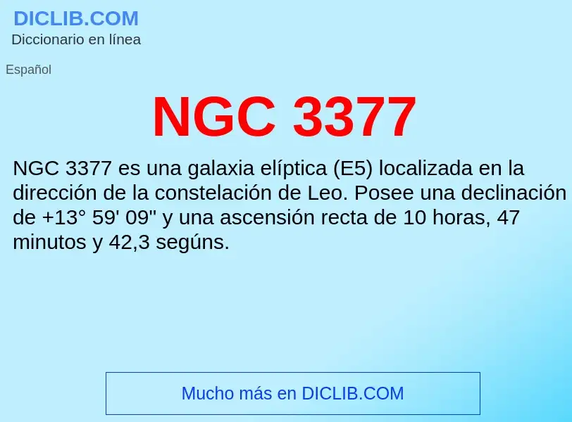 What is NGC 3377 - meaning and definition