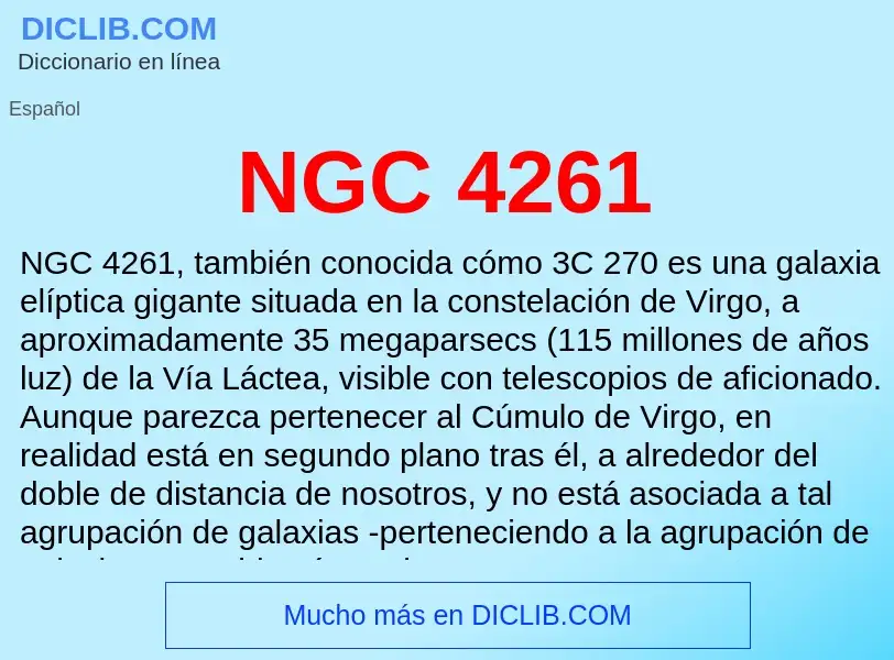 ¿Qué es NGC 4261? - significado y definición