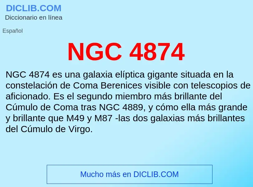 O que é NGC 4874 - definição, significado, conceito