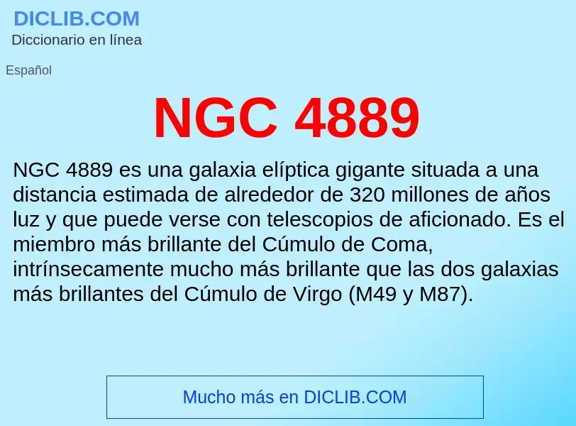 O que é NGC 4889 - definição, significado, conceito