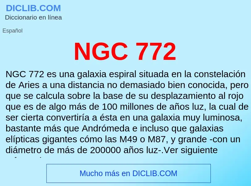 O que é NGC 772 - definição, significado, conceito